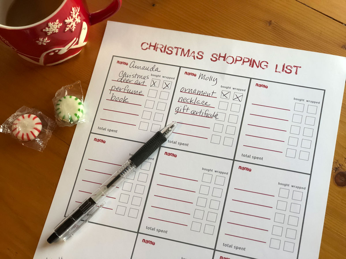 FREE Printable Christmas Shopping List Planners for Budget Watchers  A  Country Girls Life