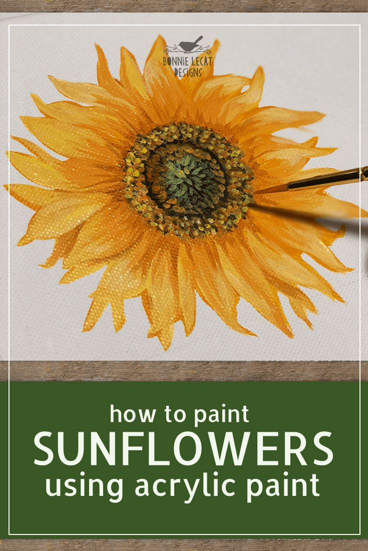 How to paint sunflowers with acrylic paints