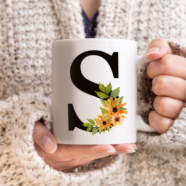 Wildflowers-Monogram-Letters-Coffee-Mug