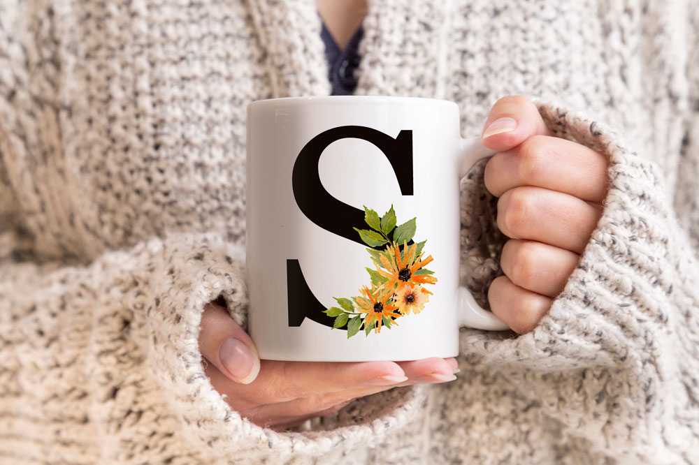 Wildflowers Monogram Coffee Mug
