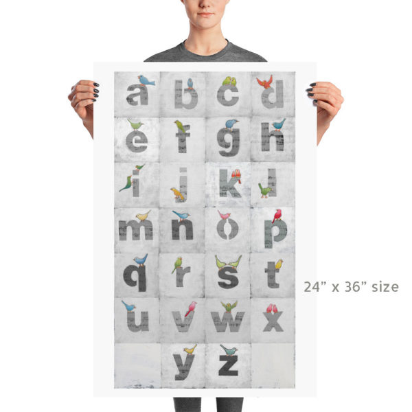 This sweet alphabet letters print looks great in your little one's nursery.