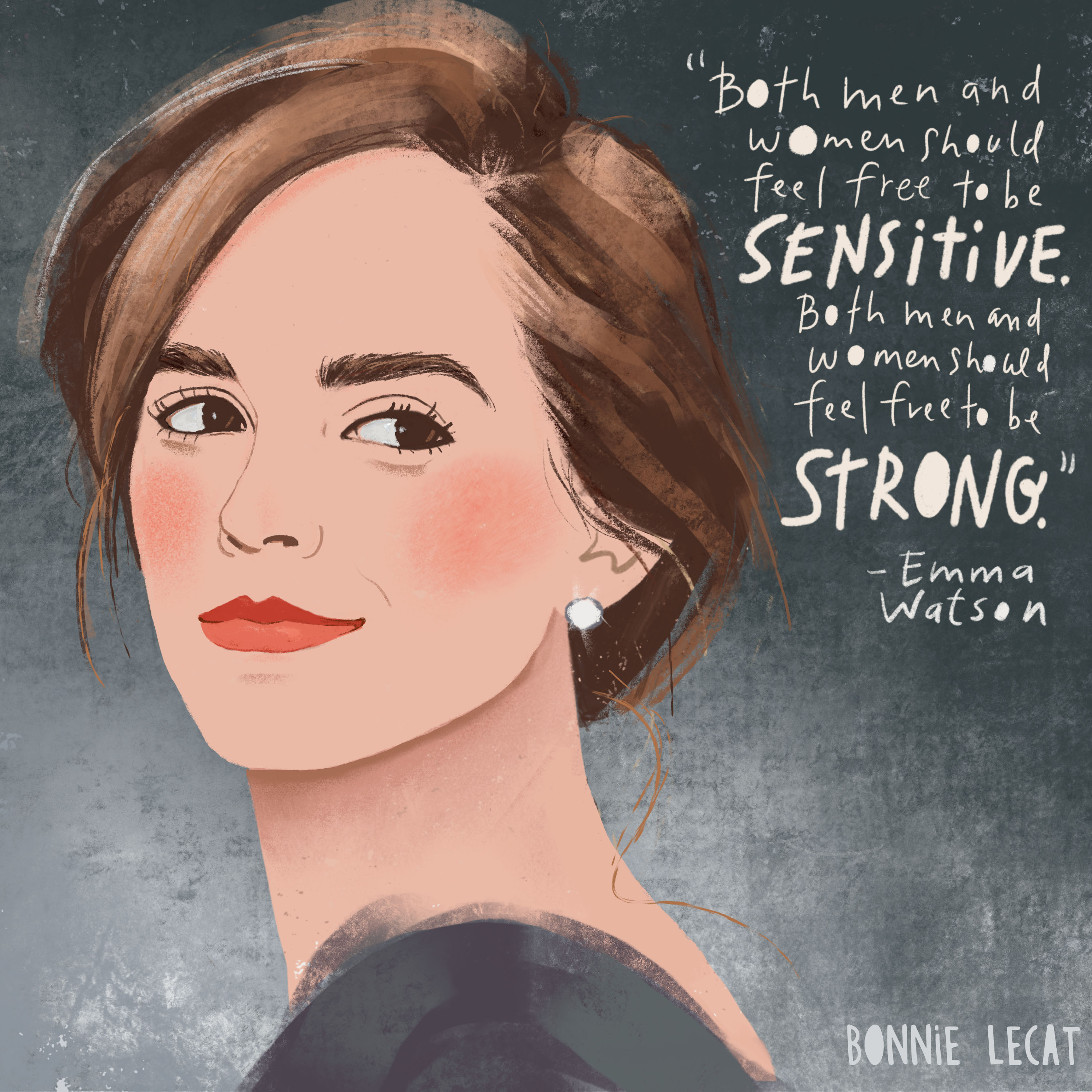 Emma Watson quote illustration by Bonnie Lecat.